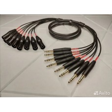 143-MCY-MR202-8AT  8 XLR штекер <=> 8 Jack 6,3 stereo Canare MR202-8AT